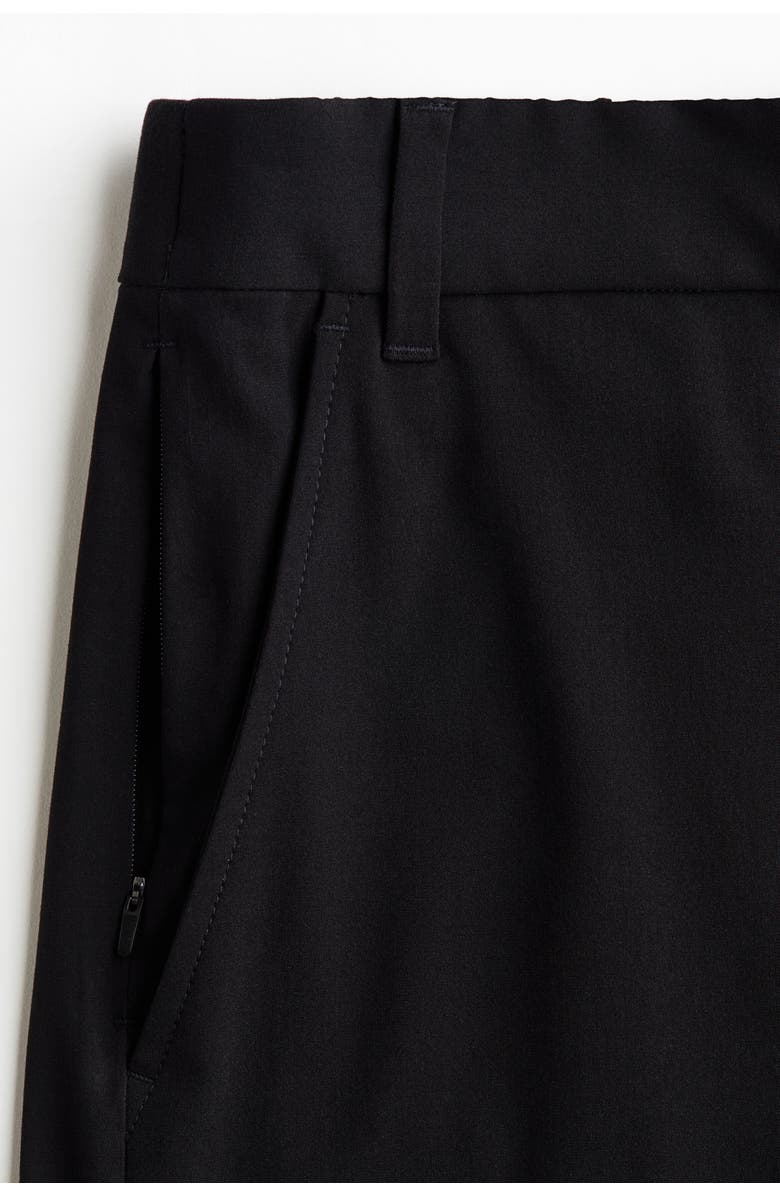H&M Four-way Stretch Loose Fit Chino Shorts, Alternate, color, Black