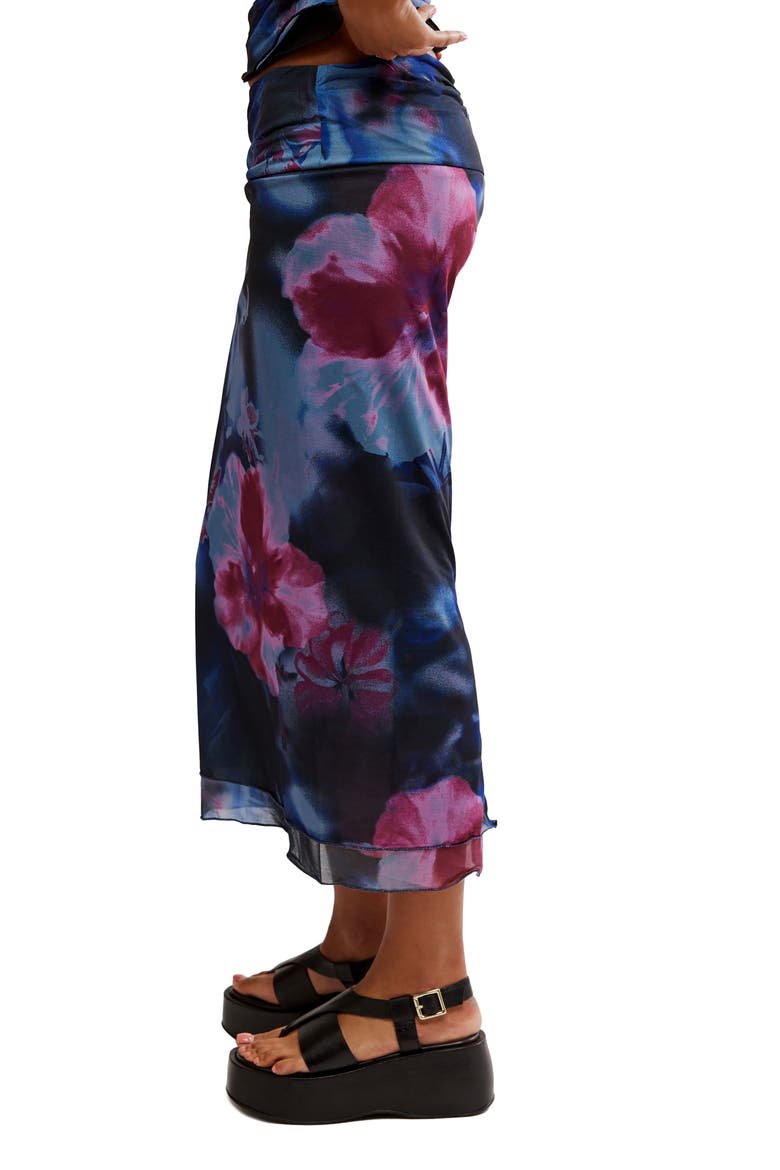 Sunset Print Mesh Maxi Skirt, Alternate, color, NIGHT COMBO-BOARDWAL