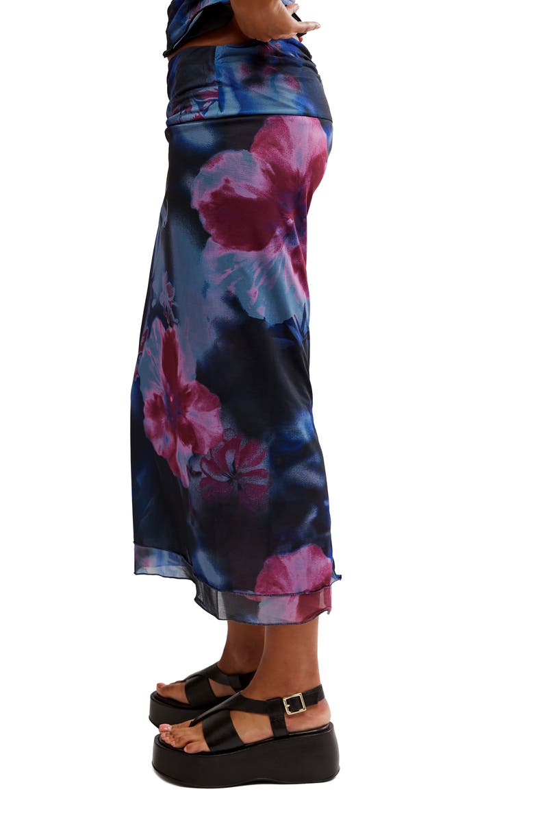 Free People Sunset Print Mesh Maxi Skirt, Alternate, color, Night Combo-Boardwal