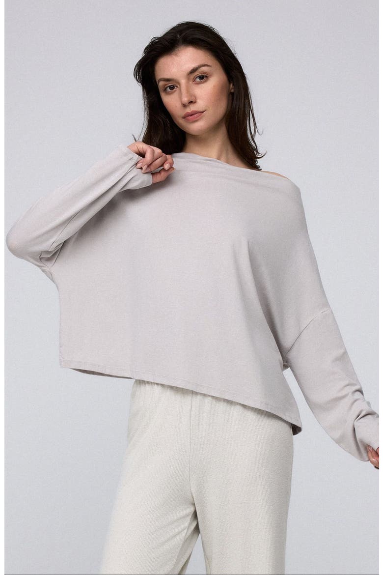 Hemp Essentials Off The Shoulder Top, Alternate, color, gray