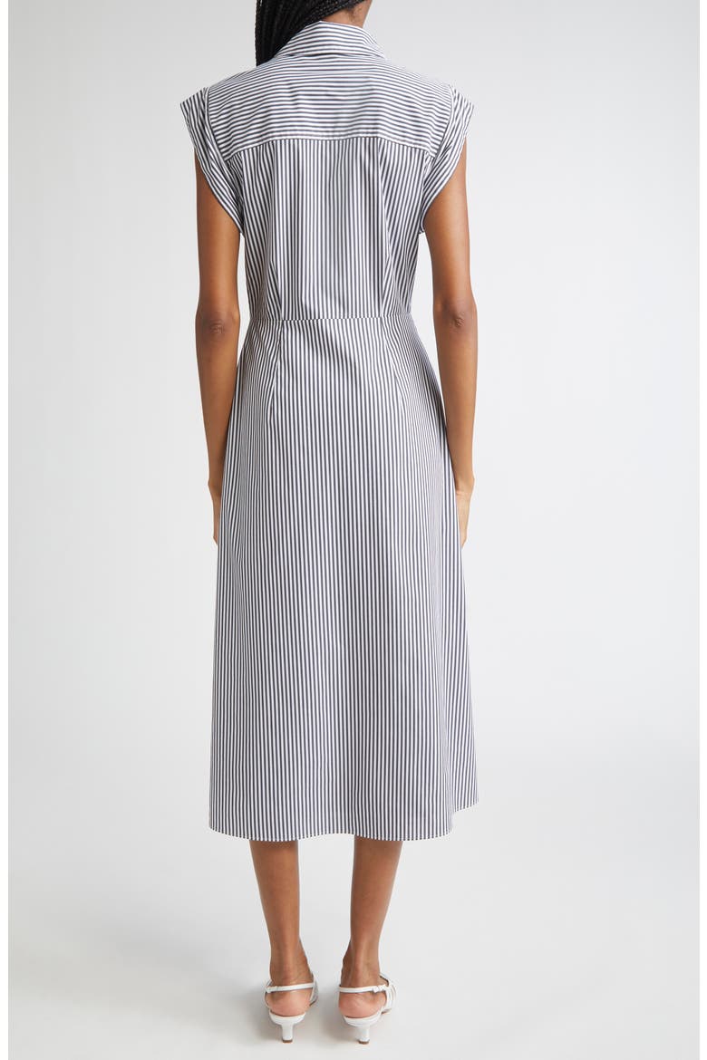 Haydon Sleeveless Stripe Cotton Blend Shirtdress, Alternate, color, NAVY WHITE