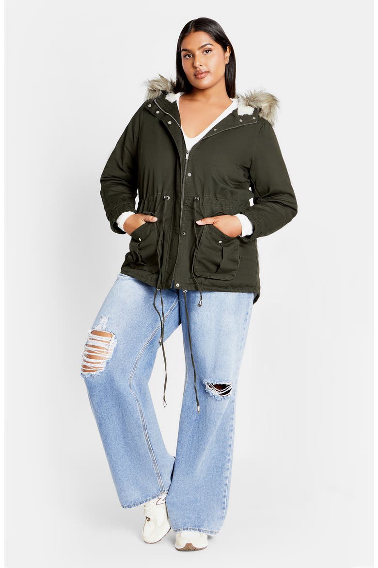Explorer Parka with Faux Shearling Lining, Alternate, color, KHAKI