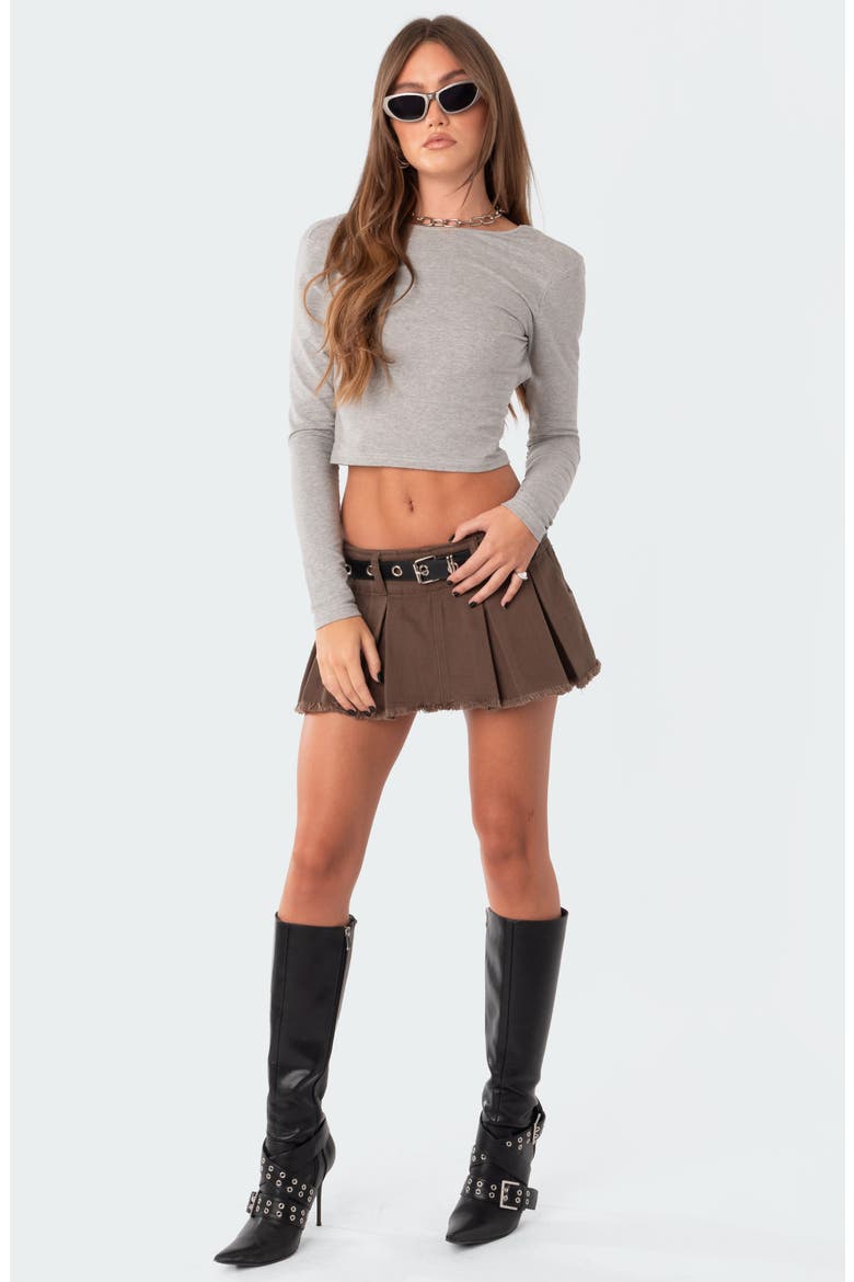 Haven Open Back Crop Top, Alternate, color, GREY