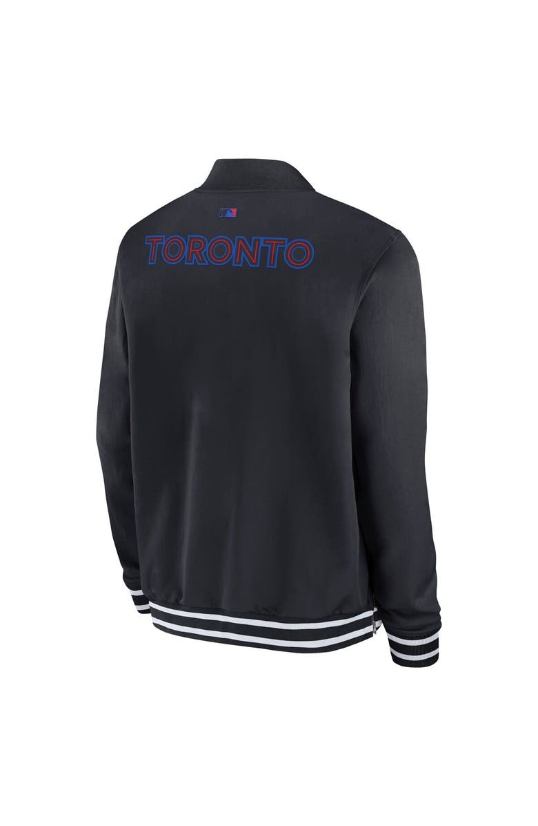 Nike Men's Nike Black Toronto Blue Jays Authentic Collection City Connect Full-Zip Bomber Jacket, Alternate, color, Black