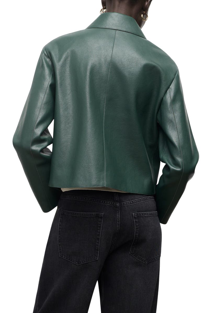 MANGO Sabina Faux Leather Jacket, Alternate, color, Green