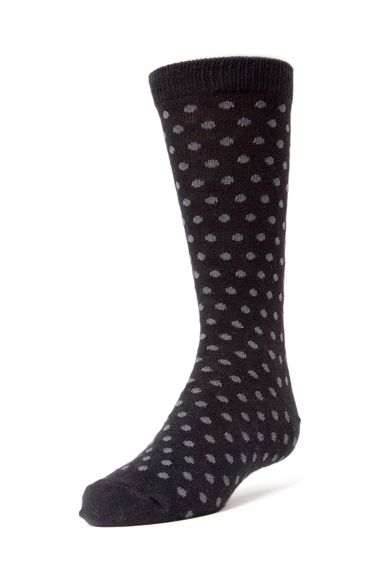 Polka Dot Dress Socks, Main, color, Black