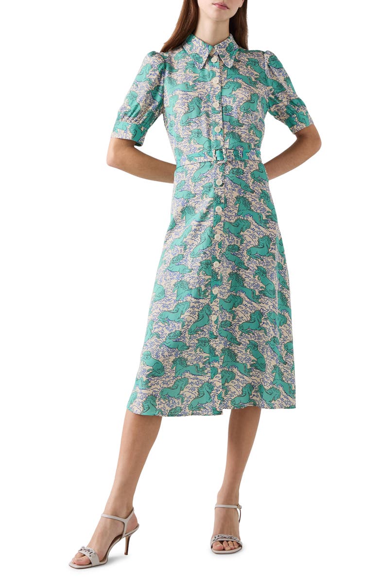 LK Bennett Valerie Horse Print Shirtdress, Main, color,