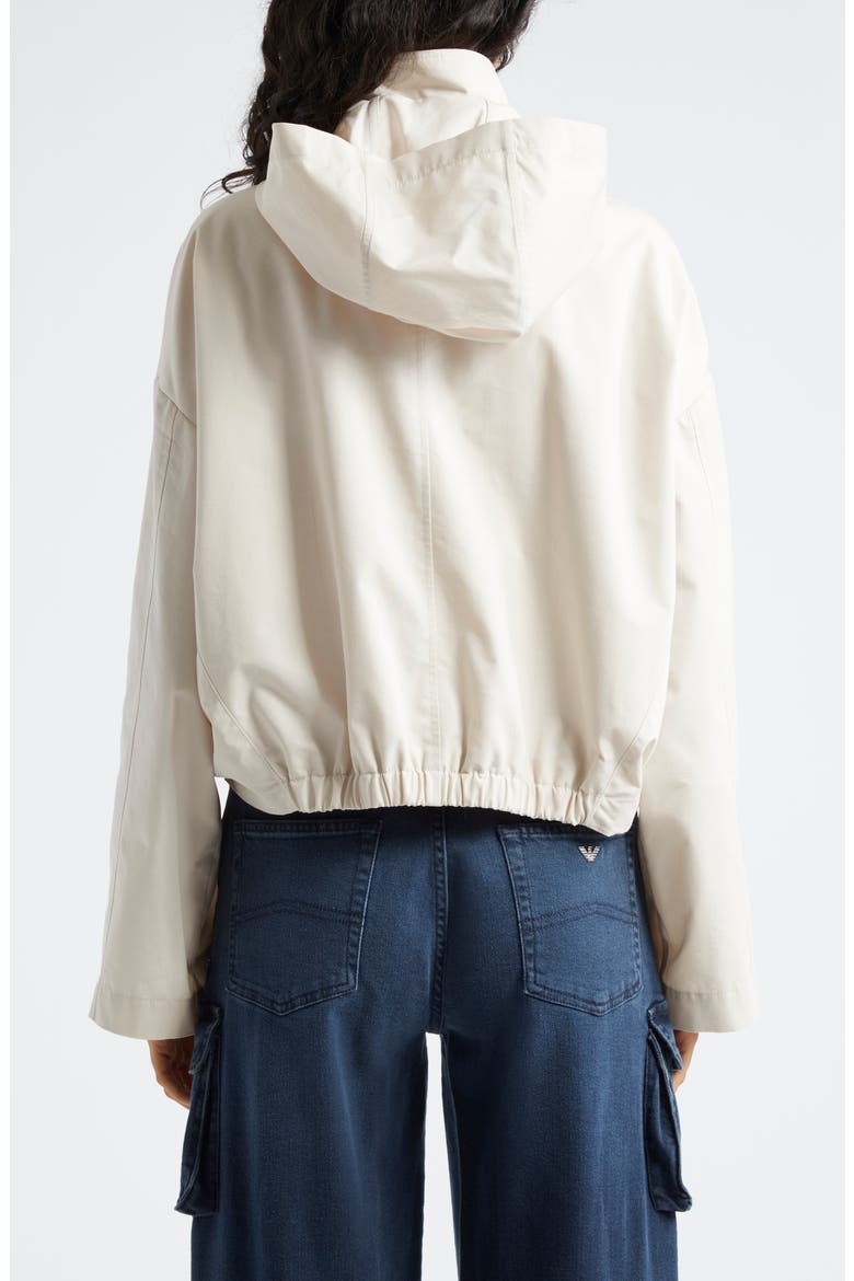 Technical Cotton Blend Crop Hooded Windbreaker, Alternate, color, SOLID MEDIUM BEIGE