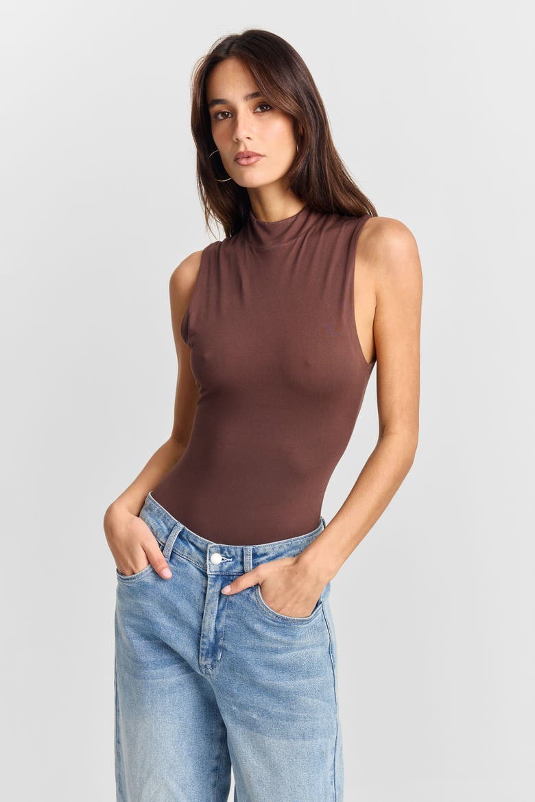 Adeline Bodysuit, Alternate, color, Brown