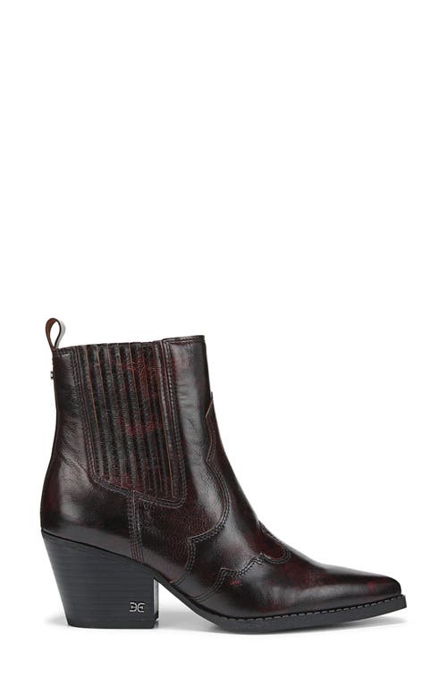 Sam Edelman West Ankle Boot Merlot Leather In Burgundy
