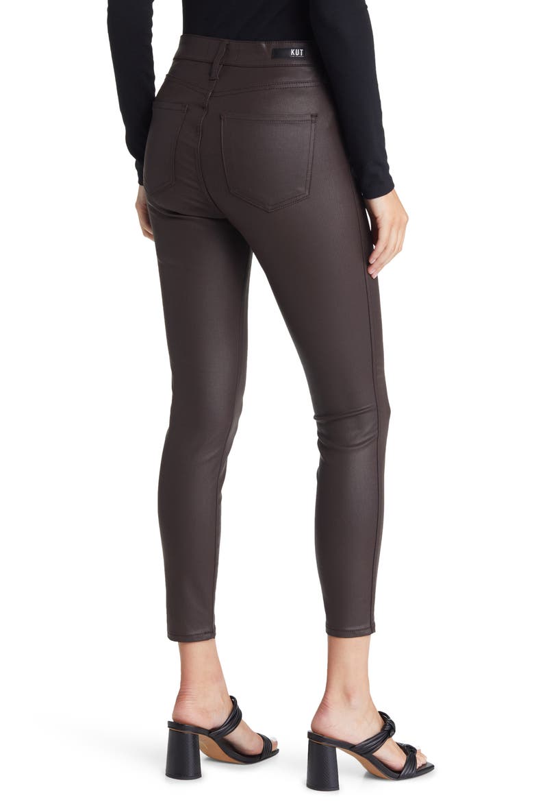 Donna Fab Ab Coated High Waist Ankle Skinny Jeans, Alternate, color, CHOCOLATE
