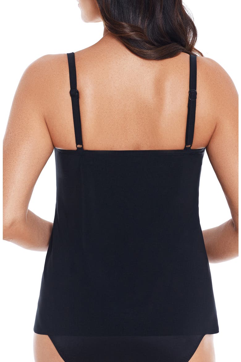 Allura Rock Solid Crisscross Tankini Top, Alternate, color, BLACK