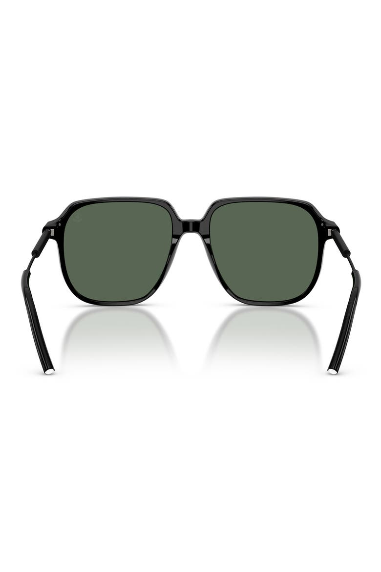 54mm Pilot Sunglasses, Alternate, color, SHINY BLACK / DARK GREEN SOLID