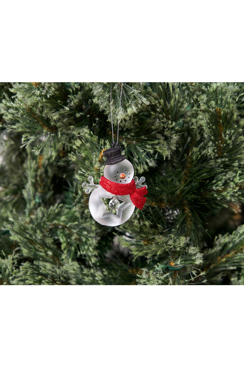 Acrylic Snowman Christmas Tree Ornament, Alternate, color, White