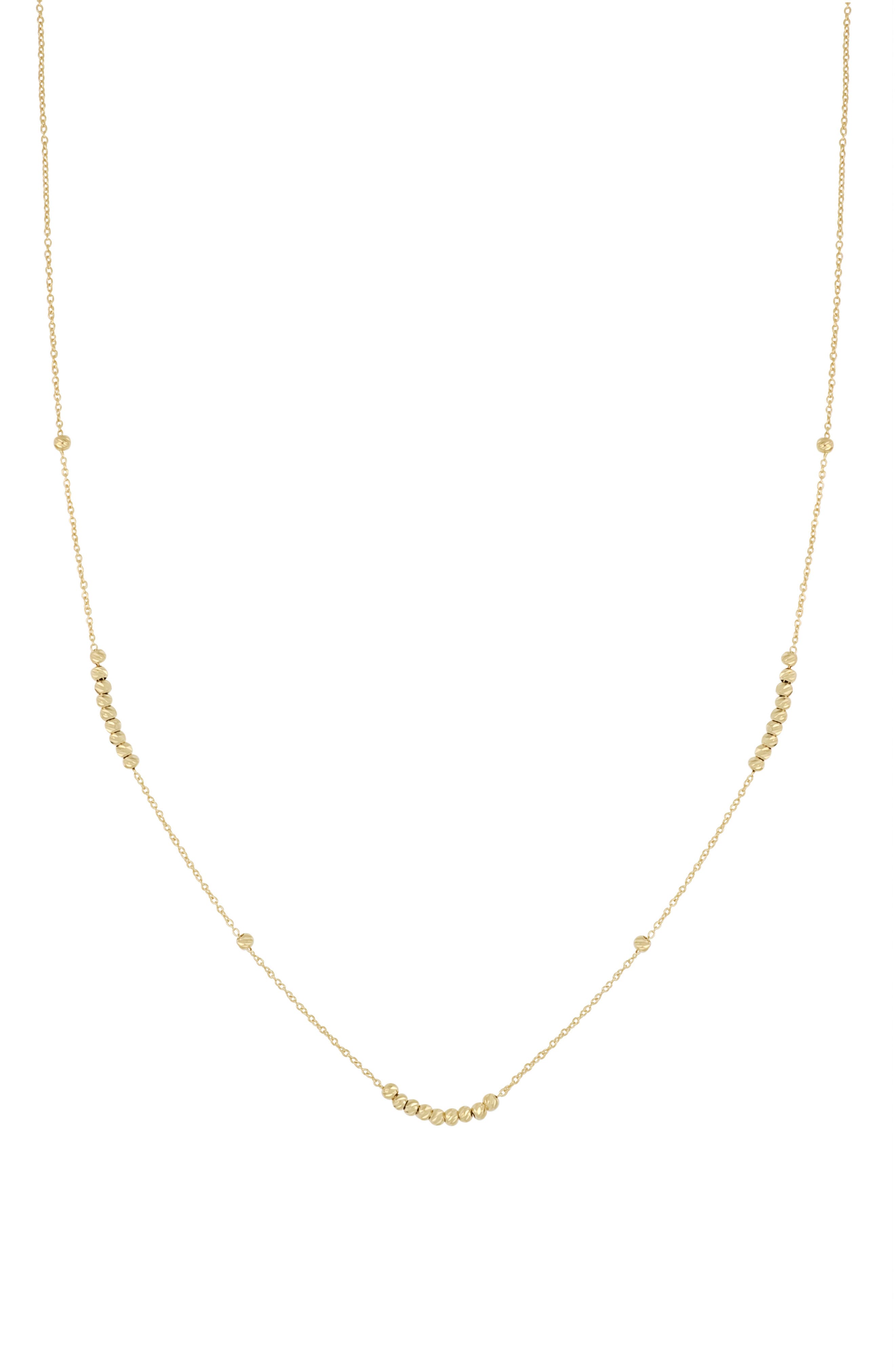 Bony Levy 14K Gold Beaded Station Chain Necklace