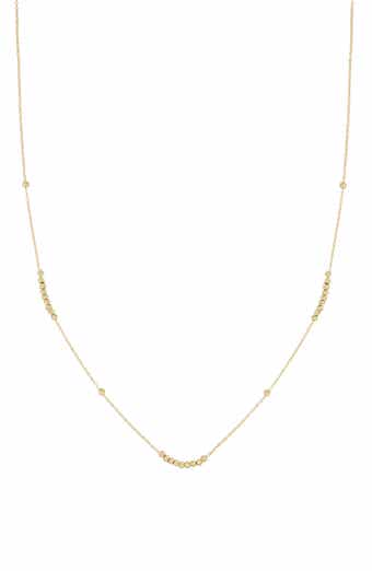Bony Levy 14K Gold Beaded Station Chain Necklace