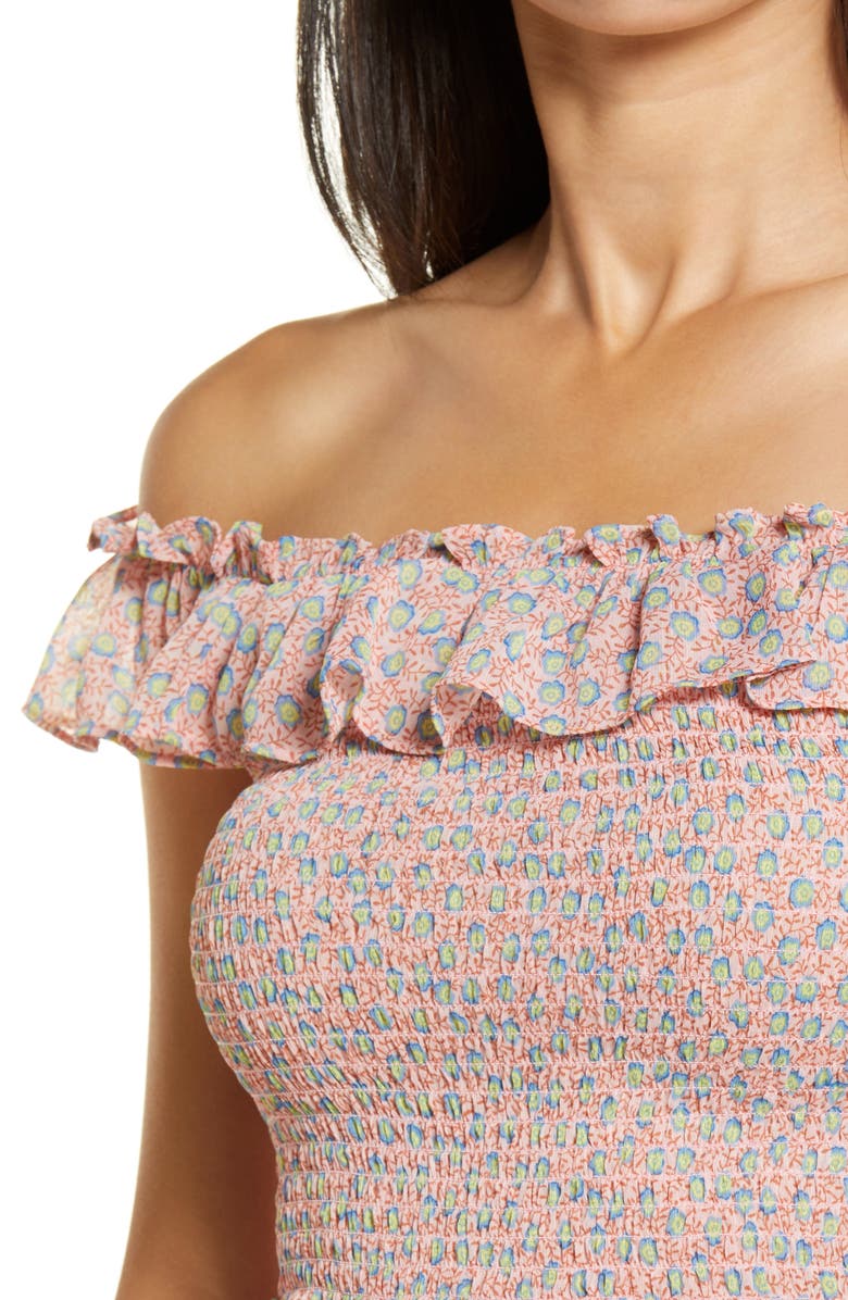 All in Favor Ruffle Smocked Tank Top, Alternate, color,