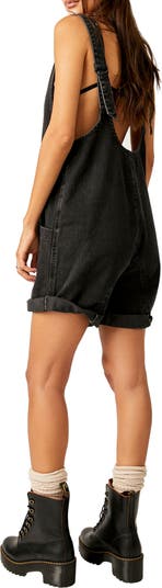 High Roller Short Denim Overalls