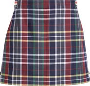 Thom Browne Tartan Side Tab Wool Miniskirt