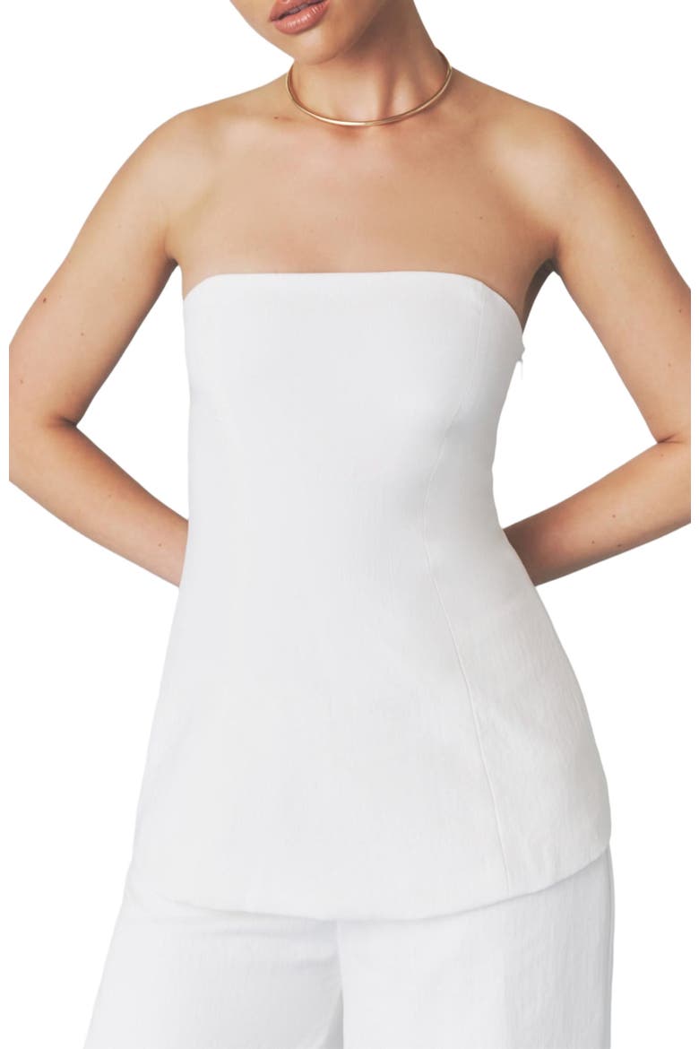 Verity Tailored Bandeau Longline Top, Alternate, color, White