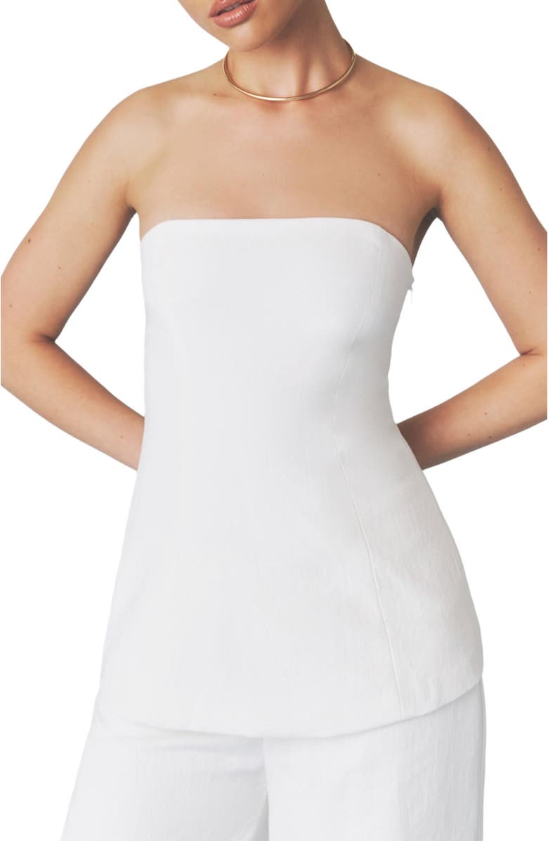 Six Stories Verity Tailored Bandeau Longline Top, Alternate, color, White