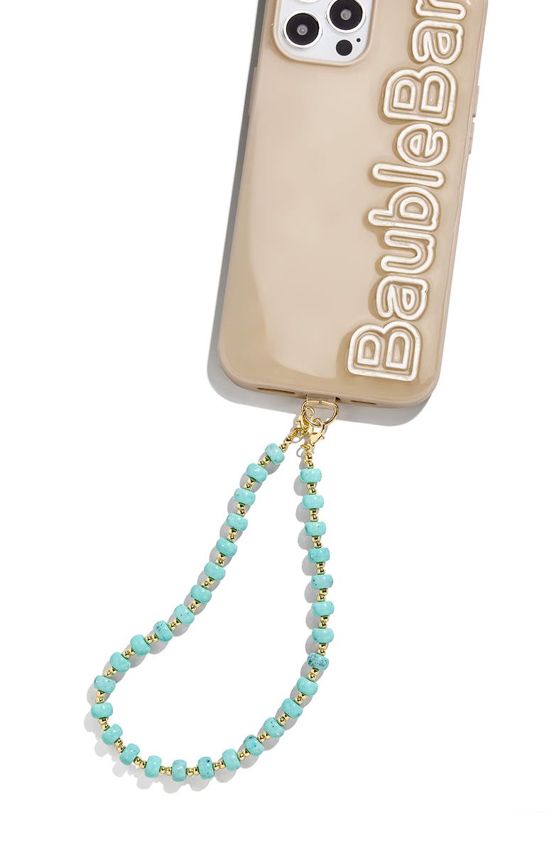 BaubleBar Beaded Phone Phone Wrist Strap, Alternate, color, Turquoise