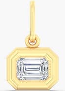 Everlee East West Emerald Domed Lab Diamond Charm in 14K