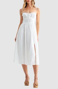 All in Favor Corset Midi Sundress