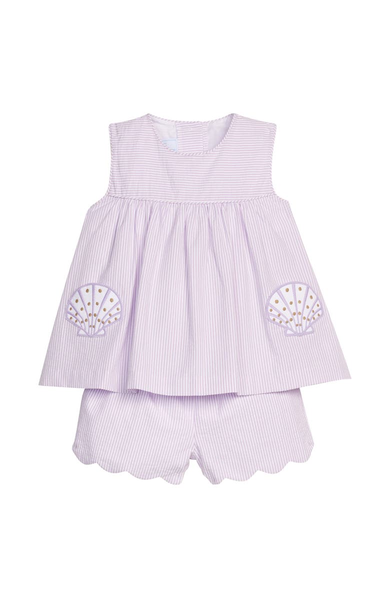 Little English Kids' Applique Pocket Short Set, Main, color, Sea Shells