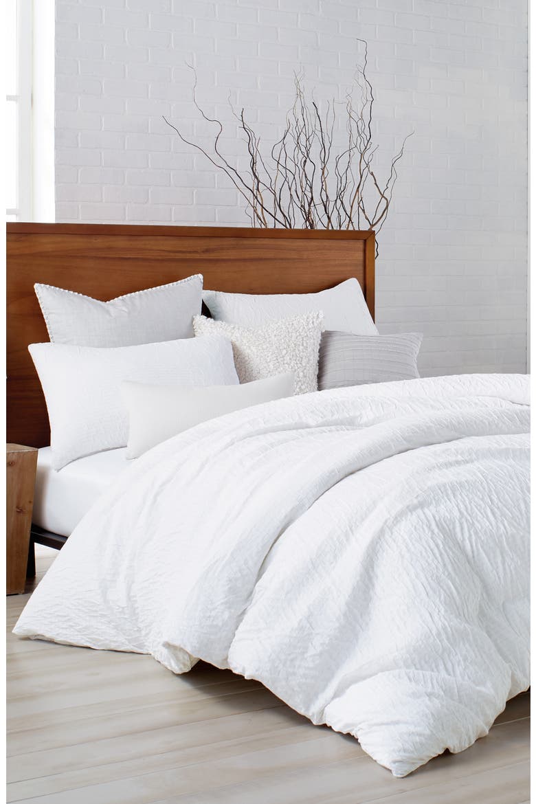 PURE Crinkle Duvet Cover, Main, color, WHITE