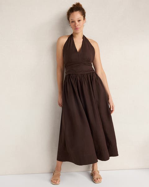 Linen Halter Maxi Dress