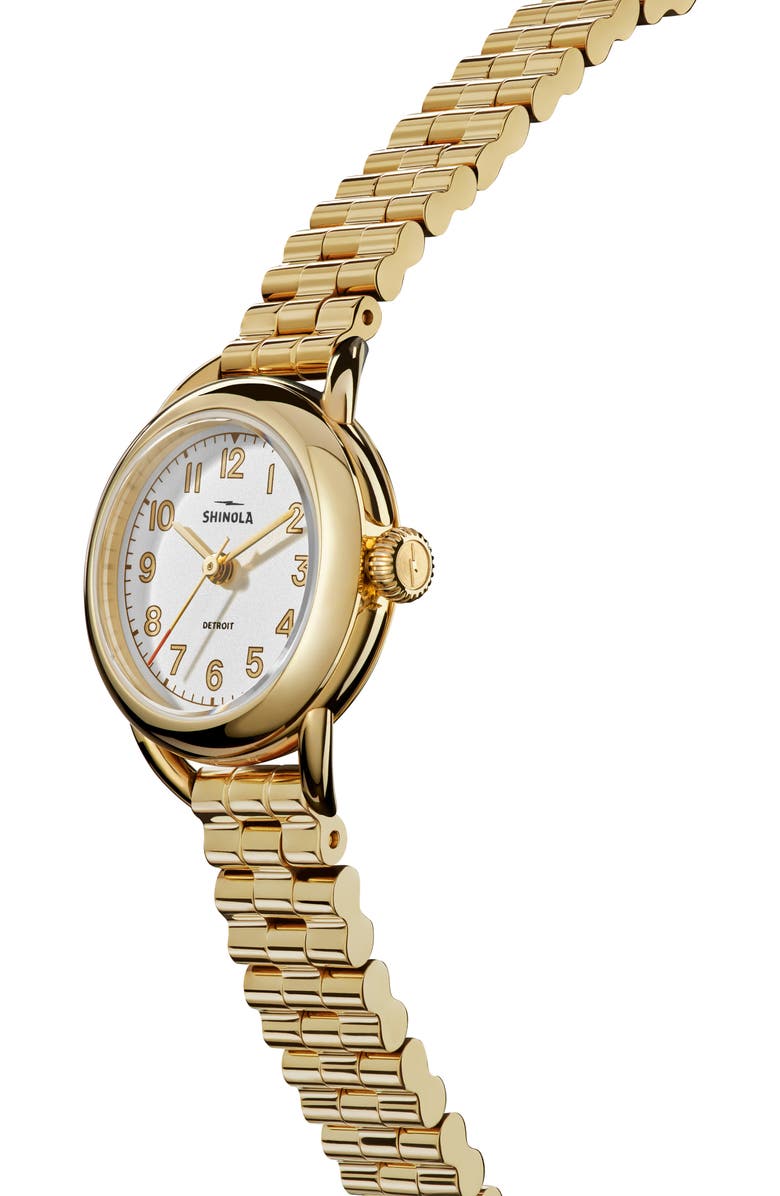 Shinola Runabout Bracelet Watch, 25mm, Alternate, color, Gold