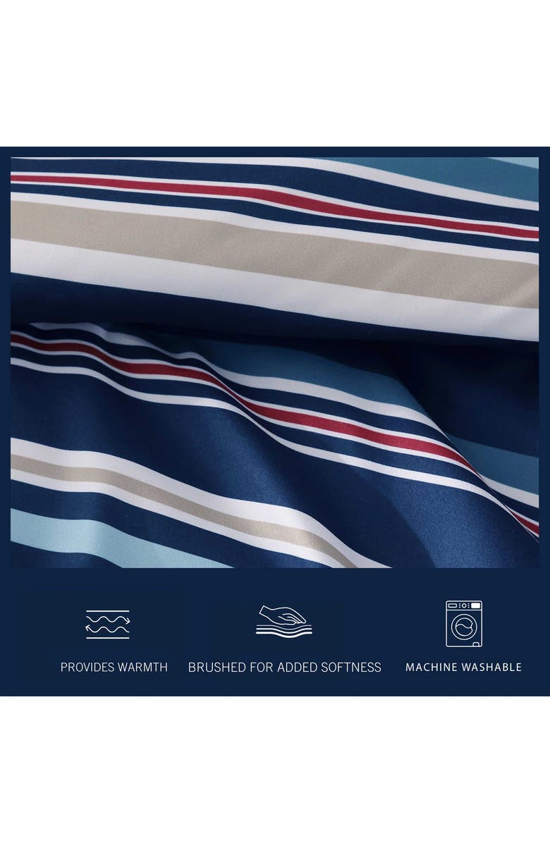 Nautica Colton Stripe Comforter Bonus Set, Alternate, color, Captains Blue