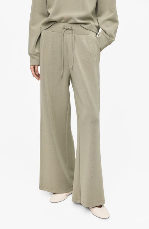 Mango Drawstring Jogger Trousers Khaki In Gray