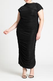 ELOQUII Draped Asym Dress