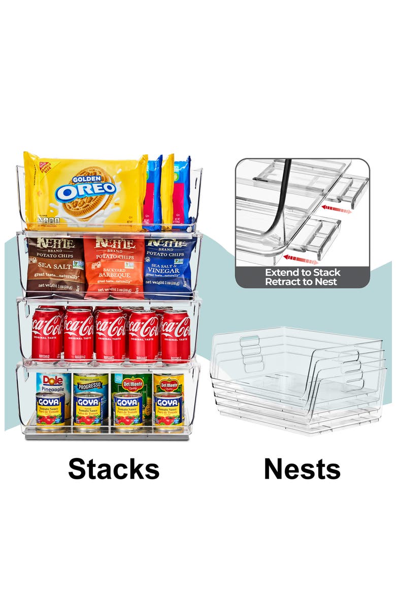 Set of 6 Large Stackable Baskets, Alternate, color, NO COLOR