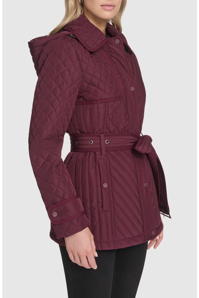 Brinklee Water Resistant Quilted Jacket, Alternate, color, AUBERGINE