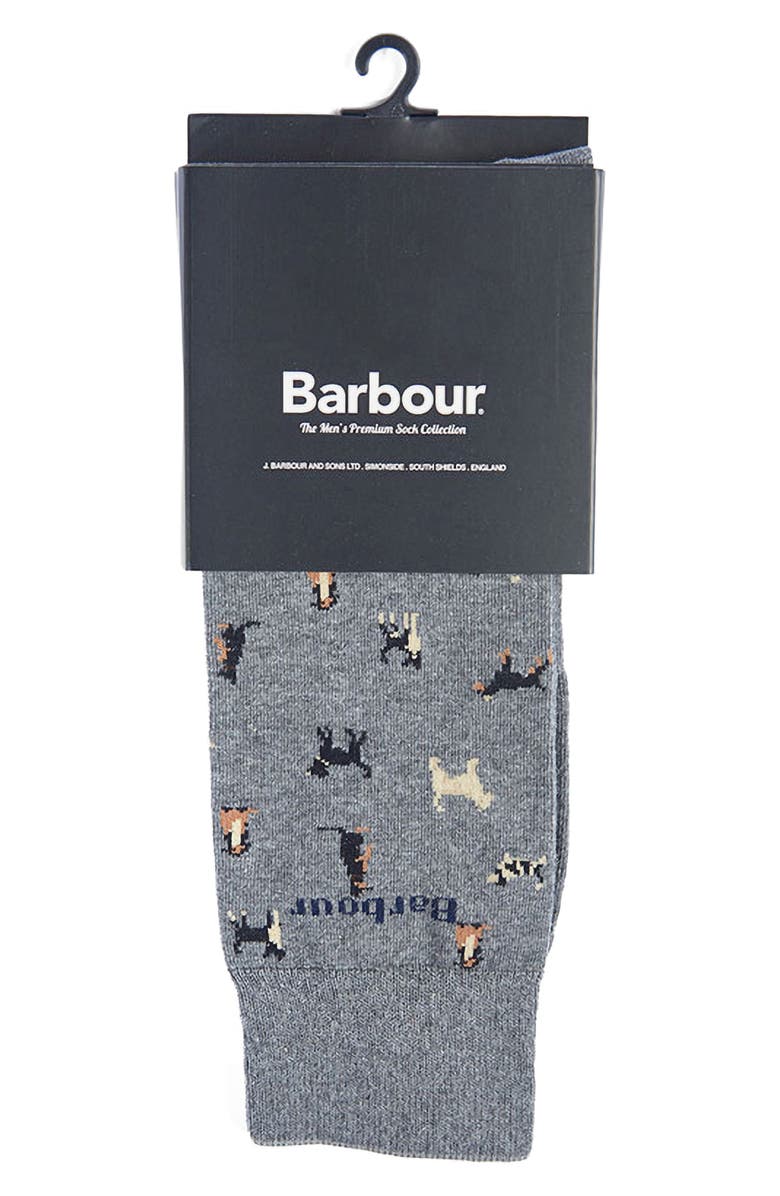Barbour Mavin Dog Cotton Blend Crew Socks, Alternate, color, Mid Blue/Dog