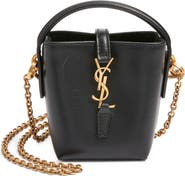 Saint Laurent Mini Cassandre Leather Bucket Bag