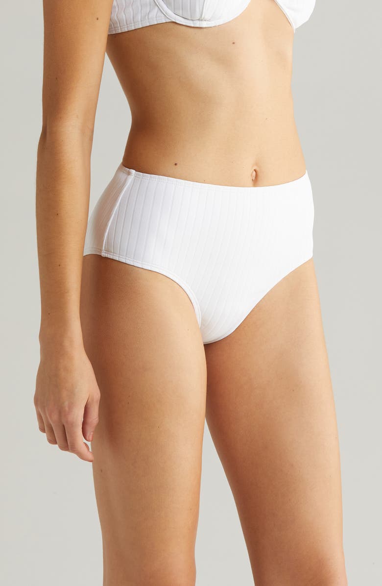 Solid & Striped Lilo Rib Bikini Bottoms, Alternate, color, Marshmallow
