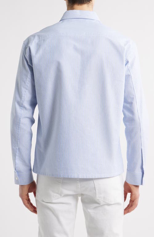 Frame Stripe Cotton Button-down Oxford Shirt In Blue Stripe
