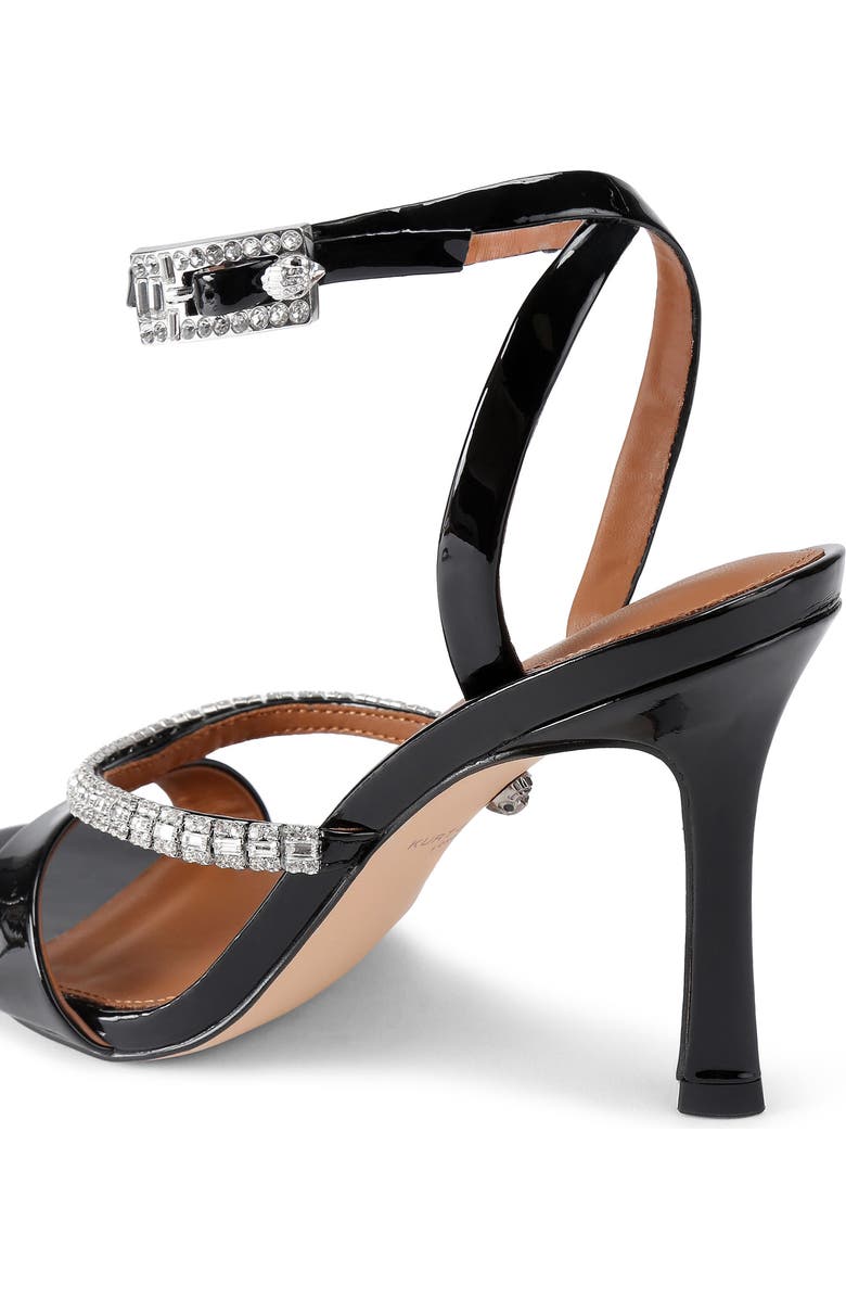 Kurt Geiger London Crystal Embellished Patent Ankle Strap Sandal, Alternate, color, Black