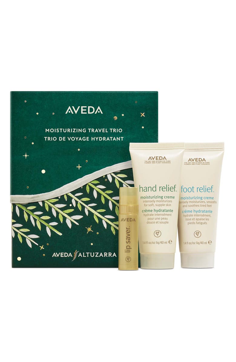 Aveda Moisturizing 3-Piece Travel Size Body Lotion & Lip Balm Gift Set $37 Value, Main, color, 