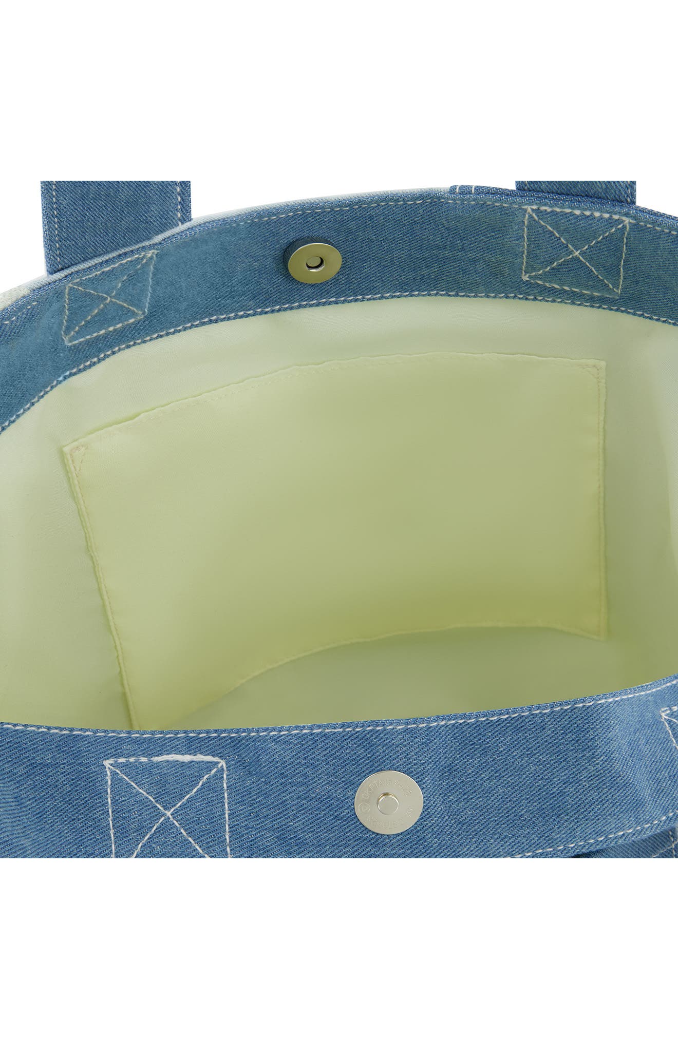 C & C California Denim Patchwork Tote Bag, Alternate, color, Blue