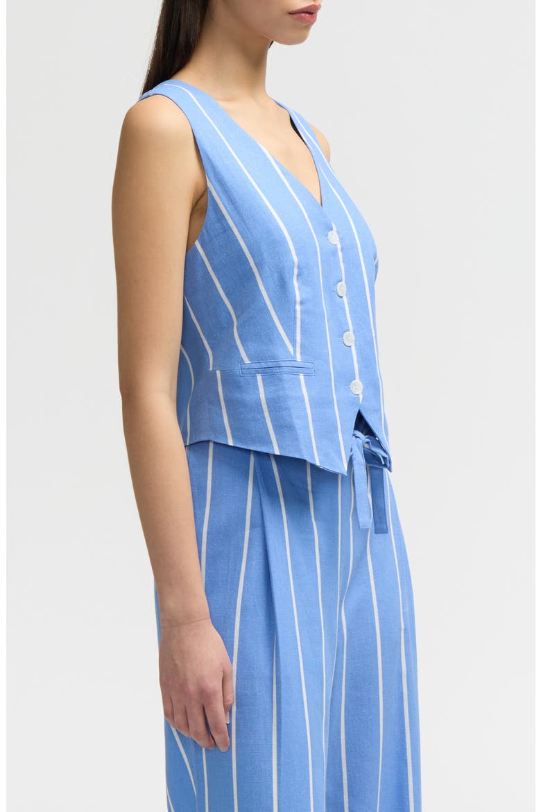 Stripe Vest, Alternate, color, BLUE/ WHITE STRIPE
