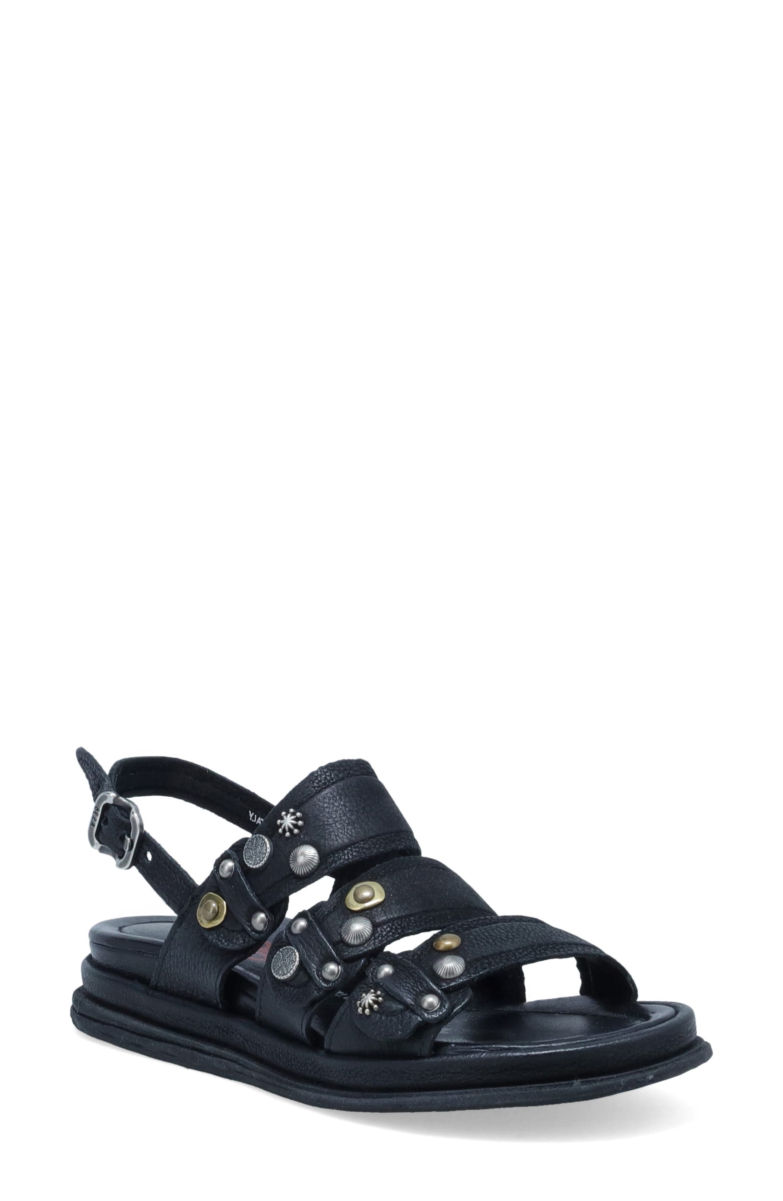 A.S.98 Scotty Slingback Sandal, Main, color, Black
