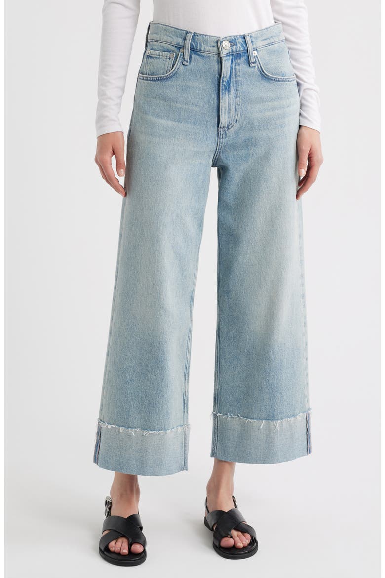 Andi High Waist Raw Cuffed Ankle Wide Leg Jeans, Main, color, BLOOMFIELD