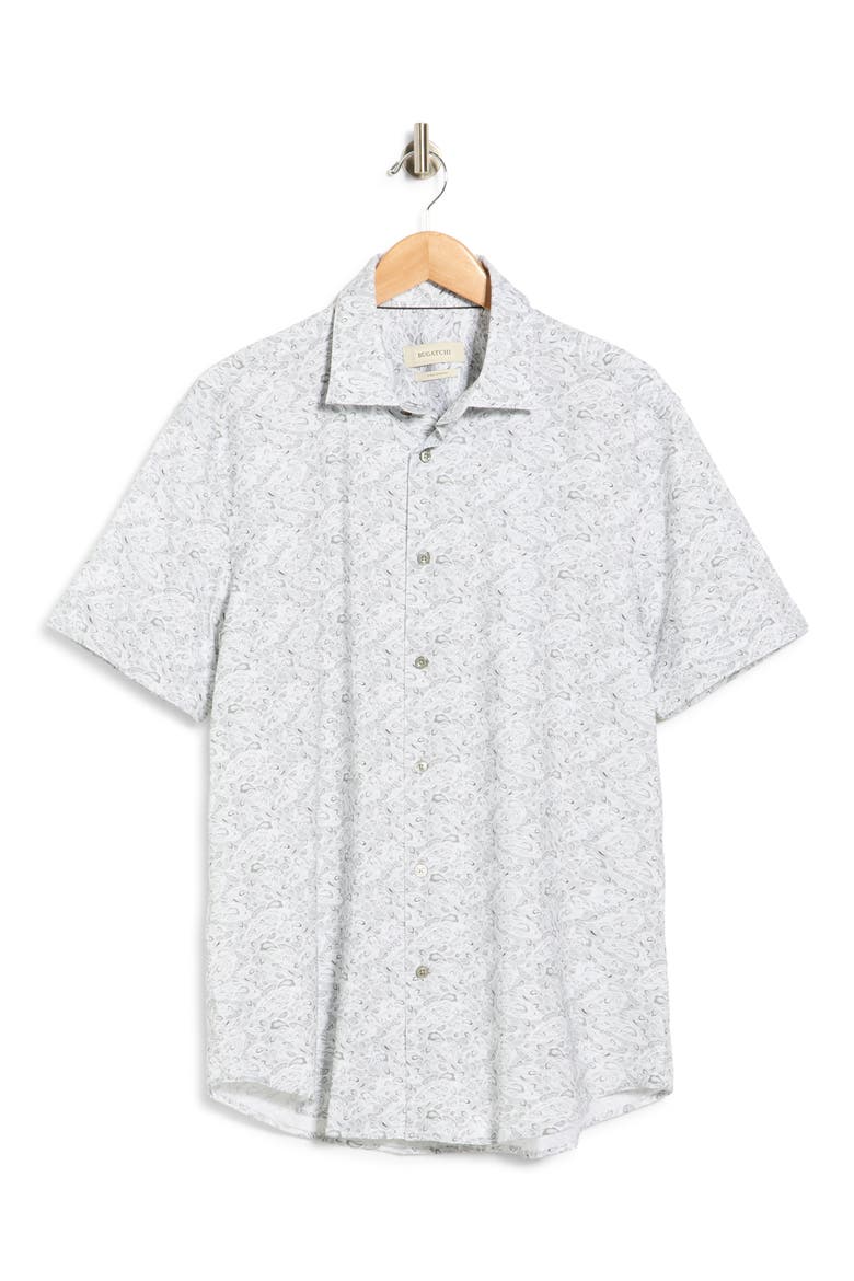 Short Sleeve Woven Shirt, Main, color, PLATINUM