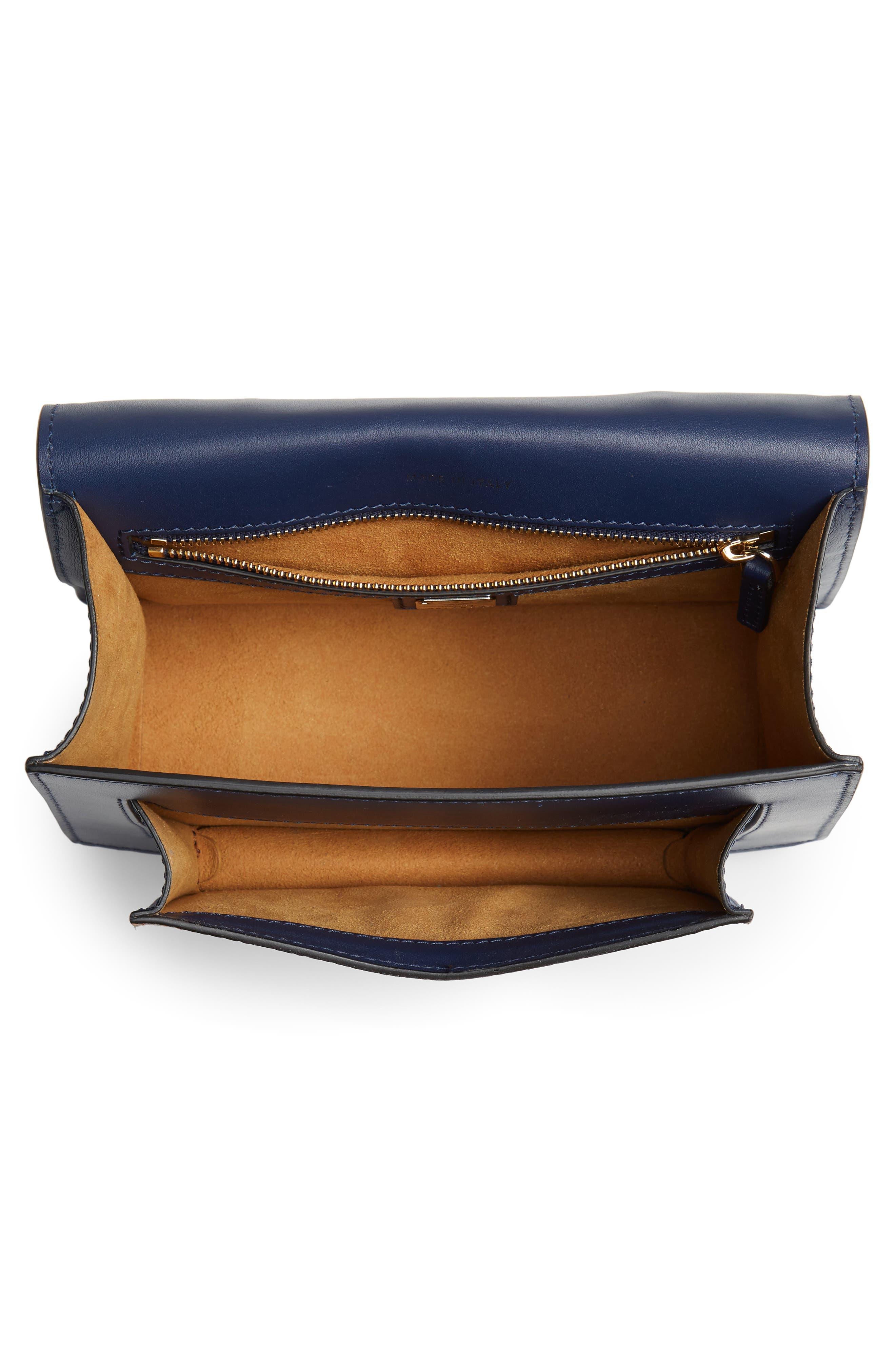 Patricia Visetos Coated Canvas & Leather Block Satchel, Alternate, color, COGNAC/ NAVY BLUE