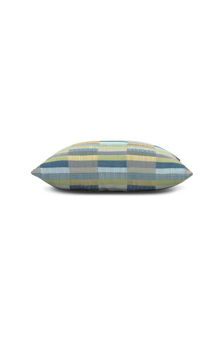 Mosaic Dimensional Indoor & Outdoor Woven Accent Pillow & Insert, Alternate, color, Lagoon